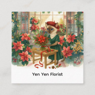 Bloemist Kerstmis thema schikken bloemen Vierkante Visitekaartje
