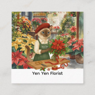Bloemist Kerstmis thema schikken bloemen Vierkante Visitekaartje
