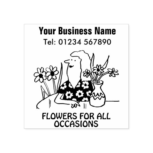 Bloemist of Bloemenwinkel Bloemen verkopen Rubberstempel (Afrduk)