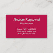 Bloemist rode tulpen bedrijf met aanpasbare tekst visitekaartje (Achterkant)