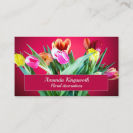 Bloemist rode tulpen bedrijf met aanpasbare tekst visitekaartje