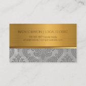 Bloemist | Roze Bloemen Gouden Metaal Visitekaartje (Achterkant)