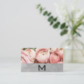 Bloemist | Roze Bloemen Waterverf Blok Visitekaartje (Staand voorkant)