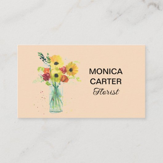 Bloemist Social media QR Code Bloemen Elegant Visitekaartje (Achterkant)