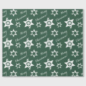🌟Bloemist Starry Green Vrolijk Kerstfeest Cadeaupapier (Vlak)
