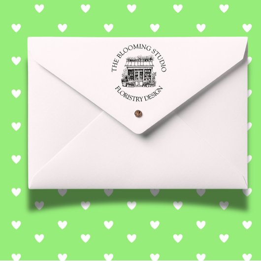 Bloemist Storefront Studio Rubber Stamp Zelfinktende Stempel