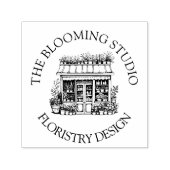 Bloemist Storefront Studio Rubber Stamp Zelfinktende Stempel (Design)