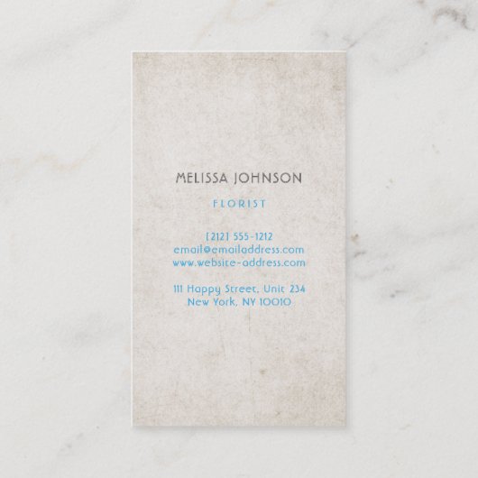 Bloemist Stylist Tuinieren Psycholoog Stylist Visitekaartje (Achterkant)
