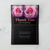 Bloemist - Trouw Dankjewel met Roze Rozen Bedankkaart (Binnen)