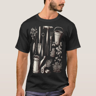 Bloemist Tuinman Vader Grijswaarde Tuingereedschap T-shirt