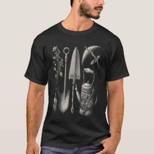 Bloemist Tuinman Vader Grijswaarde Tuingereedschap T-shirt