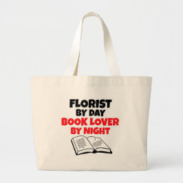 Bloemist van Day Book Lover by Night Grote Tote Bag
