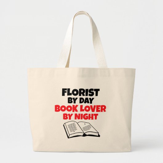 Bloemist van Day Book Lover by Night Grote Tote Bag (Voorkant)