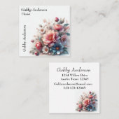bloemist vierkante visitekaartje (Voorkant / Achterkant)