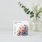 bloemist vierkante visitekaartje (Staand voorkant)