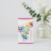 Bloemist visitekaartje. Stijlvolle gespetterde blo Visitekaartje (Staand voorkant)