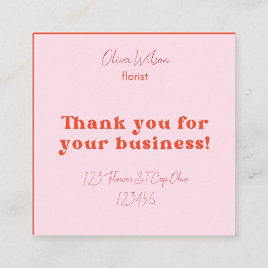 Bloemist visitekaartjes (Achterkant)