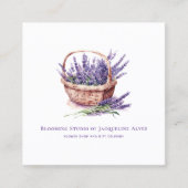 Bloemist Waterverf Lavendel Elegant Vierkante Visitekaartje (Voorkant)