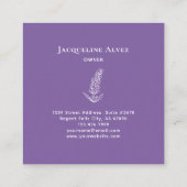 Bloemist Waterverf Lavendel Elegant Vierkante Visitekaartje (Achterkant)