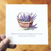 Bloemist Waterverf Lavendel Elegant Vierkante Visitekaartje