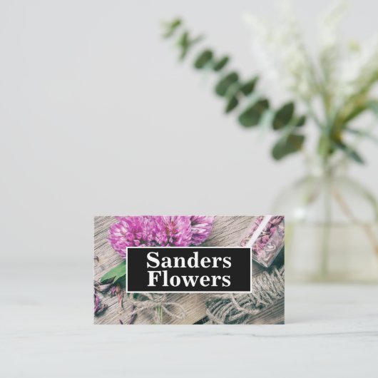 Bloemist werkplaats visitekaartje (Staand voorkant)
