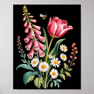 Bloemisterij Bloemen Madeliefjes Tulp Vingerhoedsk Poster