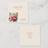 Bloemisterij Pioenrozen Vierkante Visitekaartje (Voorkant / Achterkant)