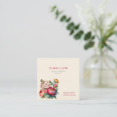 Bloemisterij Pioenrozen Vierkante Visitekaartje (Staand voorkant)