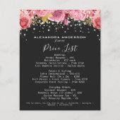 Bloemisterij Roze Bloemen Diamant Glitters Zwart S Flyer (Voorkant)