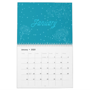 Bloemjaar: schattige kleurrijke seizoensbloemen kalender