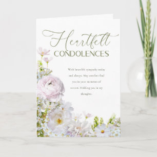 Bloemkaart met condoleances kaart