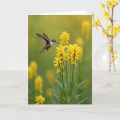 Bloemkaart met Kolibrie Kaart (Gele Bloem)