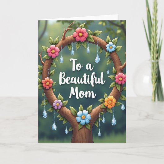 Bloemkaart voor moeder kaart (Voorkant)
