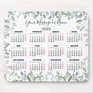 Bloemkalender 2020 Uw Bericht of Naam Muismat