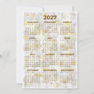 Bloemkalender 2027 met pastelbloemen kaart