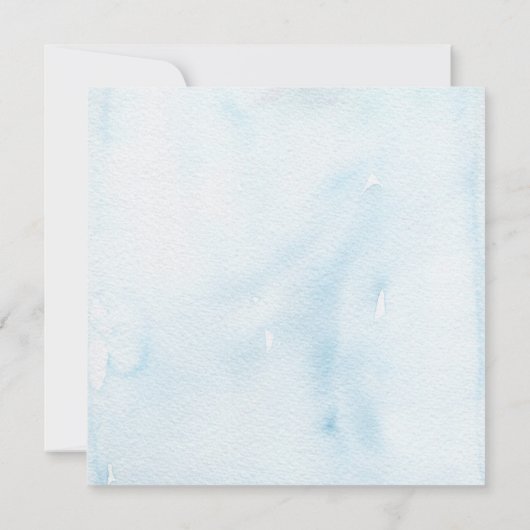 Bloemkam Blauwe Kam Doop Uitnodiging (Achterkant)