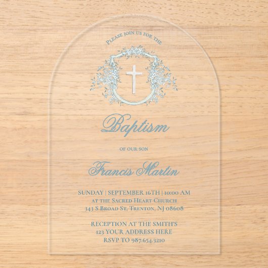 bloemkam | doop acryl uitnodigingen (Voorkant)