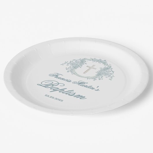 bloemkam | doop papieren bordje (Gekanteld)