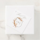 Bloemkam Monogram Fall Wedding Dank u Bedankjes Labels (In situ)