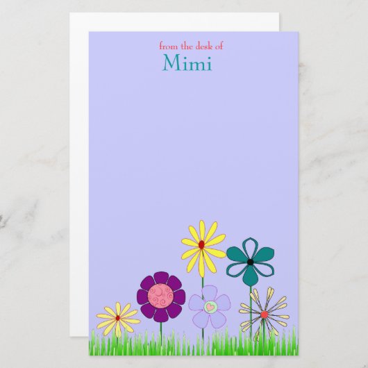 Bloemkantoorbenodigdheden Briefpapier (Voorkant / Achterkant)