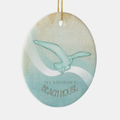 Bloemkast Aqua Blue ID623 Keramisch Ornament (Rechts)