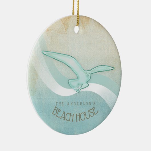 Bloemkast Aqua Blue ID623 Keramisch Ornament (Rechts)