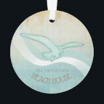 Bloemkast Aqua Blue ID623 Ornament<br><div class="desc">Dit acrylzandontwerp in de zachte kleuren van zee en ornament stelt u in staat om eenvoudig uw eigen naam en tekst toe te voegen met behulp van de meegeleverde sjabloon. Het eenvoudige zeemeeuw afbeelding op een benauwde, waterverf achtergrond wordt gemarkeerd door een golfaccent in aqua en wit. Als je niet...</div>