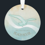 Bloemkast Aqua Blue ID623 Ornament<br><div class="desc">Dit acrylzandontwerp in de zachte kleuren van zee en ornament stelt u in staat om eenvoudig uw eigen naam en tekst toe te voegen met behulp van de meegeleverde sjabloon. Het eenvoudige zeemeeuw afbeelding op een benauwde, waterverf achtergrond wordt gemarkeerd door een golfaccent in aqua en wit. Als je niet...</div>