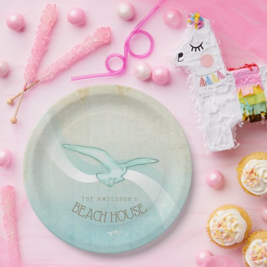 Bloemkast Aqua Blue ID623 Papieren Bordje (Feest)