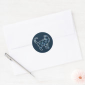 Bloemkat blauw-melkkatten ronde sticker (Envelop)