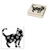 Bloemkat blauw-melkkatten rubberstempel (Gestempeld)