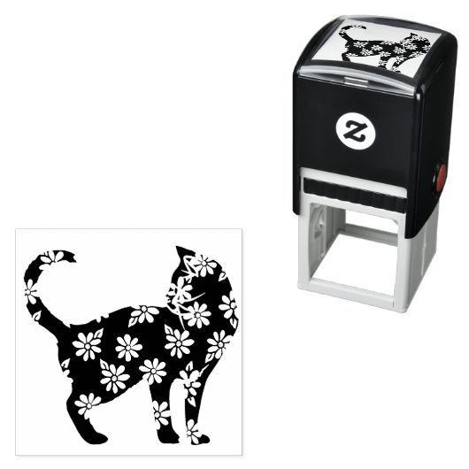 Bloemkat blauw-melkkatten  zelfinktende stempel (In situ)