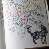 Bloemkat blauw-melkkatten  zelfinktende stempel