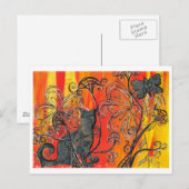 Bloemkat en vlinder briefkaart (Voorkant / Achterkant)